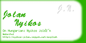 jolan nyikos business card